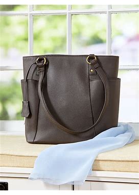Women's Ella Simone Weston Everyday Leather Tote - Brown - The Vermont Country Store
