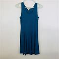 Toad & Co Women Dress Size S Round Neck Blue Fit And Flare Casual