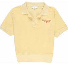 Sporty & Rich - SR Tennis Terry Cloth-Effect Polo Shirt - Women - Cotton - M - Yellow