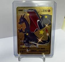 Shiny Charizard V Gold Metal Card