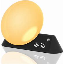 Elec3 Smart Wake Up Light, Bluetooth Speaker Sound Machine, Night Light With Alarm Clock & 15 Natural Sounds, Reading Lamp For Kids, Heavy Sleepers,