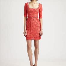 Fashion Star Dresses | Fashion Star For Saks Lace Sheath Dress | Color: Red | Size: 2