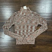 Free People Blair Womens Space Dye Mock Neck Pullover Knit Sweater Size XS