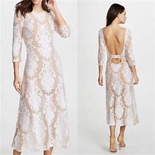 For Love And Lemons Dresses | For Love And Lemons San Marcos White Long Backless Midi Lace Dress Womans Xs | Color: White | Size: Xs