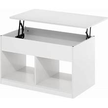 Furinno Jensen Lift Top Coffee Table, Solid White