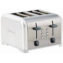 Kenmore 4-Slice Stainless Steel Toaster- Dual Controls- Wide Slot | White | One Size | Toasters + Ovens Toasters | Defrost Function