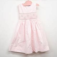 Vintage Girls Friedknit Creations Smocked Cherry Dress (4T)