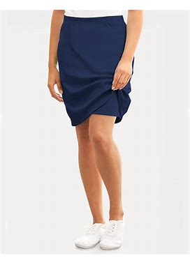 Blair Women's Essential Knit Skort - Blue - L - Misses