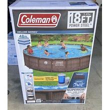 COLEMAN Power Steel Frame 18ft X 48in Round Above Ground Pool Set 18'X48"
