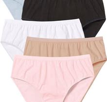 Plus Size Women's Hi-Cut Cotton Brief 5-Pack By Comfort Choice In Basic Pack (Size 8)