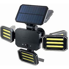 Bell + Howell Bionic Floodlight Solar-Powered, Motion-Sensing, Outdoor Light With Adjustable Panals, Black