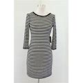 $59 Express Black Off White Striped Sequin Knit Dress Fitted Size Xs