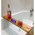Bathtub Shelf Accessory Holder: Hand Crafted Wooden Design For Your Wine Glass , Cell Phone, Etc