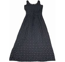 Gap Womens Size Xs A-Line Midi Dress Black Gray Geometric Print
