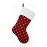 Pretty Comy Christmas Stockings Red White Plaid Sequins Hanging Ornament Non-Woven Candy Bag Country Rustic Personalized Indoor Decor For Fireplace Xm