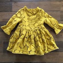 Oshkosh B'gosh Dresses | Mustard Yellow Lace Toddler Girl Dress For Fall | Color: Yellow | Size: 18Mb