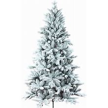 6ft PE/PVC Flocking Automatic Christmas Tree - Fireproof, Eco-Friendly - White