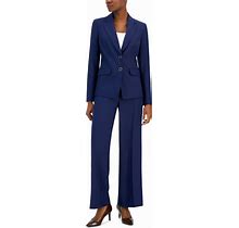 Nipon Boutique Women's Two-Button Jacket Wide-Leg Pantsuit - Bright Navy