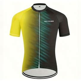 Men's Cycling Jersey, Bike Jersey With Rear Pocket, Quick Dry Breathable Moisture Wicking Short Sleeve MTB Shirt For,Multicolor,Must-Have,Temu
