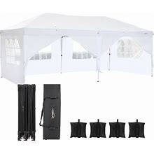 VINGLI 10x20 ft Pop Up Canopy Tent With 6 Sidewalls, Canopy 10X20 With Carry Bag, Outdoor Gazebo Canopy Tent Camping Tent, Patio Event Tent Outdoor
