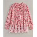 Blair Women's Haband Women's Cotton Embroidered Eyelet Tunic With Pintucks - Pink - S - Misses