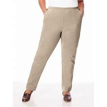 Women's Essential Knit Pull-On Pants, Cobblestone Tan Petite Short