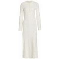 Chloé Women's Embroidered Wool & Silk Midi-Dress - Iconic Milk - Size Small