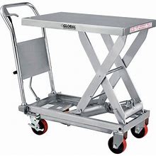 1000 Lbs Stainless Steel Mobile Scissor Lift Table - 32 X 19 in.
