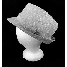 Kangol Sir Alperton Fedora Hat Men's Size Small Gray Blue Plaid