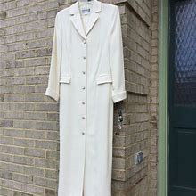 Kasper Dresses | Kasper Glistering Lapel Collar&Cuff Sleeve Maxi Dress | Color: White | Size: 2P