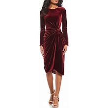 Antonio Melani Dresses | Antonio Melani Velvet Red/Merlot Long Sleeve Party Cocktail Dress | Color: Red | Size: 6