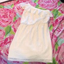 Cato Dresses | White Lace One Shoulder Dress | Color: White | Size: S