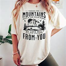 Mountains & Letter Print T-Shirt, Blouses, Tee, Short Sleeve Crew Neck Casual Top For Every Day, Women's Clothing,Apricot,All-New,Temu