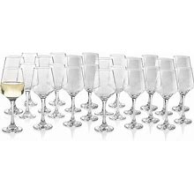 BULK 24 Premium Wine Glasses 14 Ounce - Clear Classic Wine Glass With Stem - Great For White And Red Wine - Elegant Gift For Housewarming Party