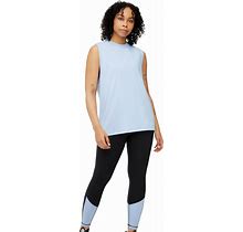 Tomboyx Athletic Tank, Sleeveless Low Arm Opening, Mesh Panel In The Back, Womens Plus-Size Inclusive Tank, (XS-6X) Ice Cap XX Large