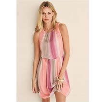 Women's Pleated Striped Dress - Multi, Size L By Venus