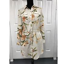Chico Size 0 Floral Print Long Tunic/Dress, Long Sleeves