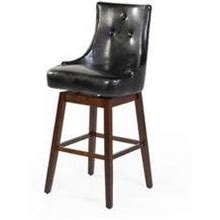 Red Barrel Studio® Swivel 29" Bar Stool Wood/Upholstered/Leather In Black/Brown | 45 H X 21 W X 22 D In | Wayfair C5e04f3aaa2b02f6f3fa2b6f2a913a56