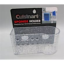 Cuisinartclear Glittery Plastic Suction Cup Kitchen Sponge & Brush Holder