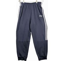Adidas Men's Jogger Pants Blue L Drawstring Waist Side Stripe