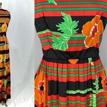 60S Colorful Maxi Dress By Joan Leslie For Kasper