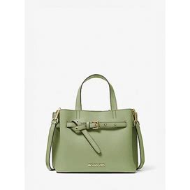 Michael Kors Outlet Emilia Small Pebbled Leather Satchel In Green - One Size By Michael Kors Outlet