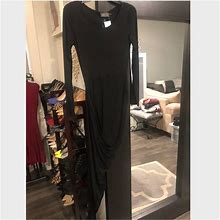 Astr Dresses | Nwt Astr Black Jersey Knit Asymmetrical Dress - M | Color: Black | Size: M