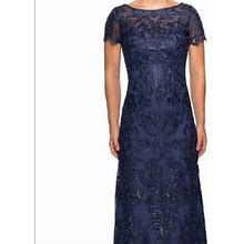 La Femme Dresses | Nwot La Femme Embroidered And Sequin Column Gown | Color: Blue | Size: 6