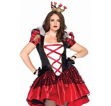 Leg Avenue Royal Heart Queen Halloween Fancy-Dress Costume For Adult, Red, 1X-2X