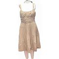 Anne Klein Dresses | Anne Klein Beige / Tan Paperbag Style Tiered Fit And Flare Dress 8 Petite | Color: Tan | Size: 8P