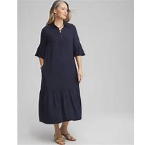 Women's Flounce Sleeve Midi Dress In Navy Blue Size 20/22 | Chico's