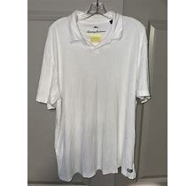 Tommy Bahama Terry Cloth Blue Polo Shirt Short Sleeves Men's XL Pima Cotton