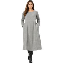 Plus Size Women's Thermal Knit A-Line Dress By Woman Within In Medium Heather Grey (Size 2X)