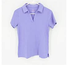 Isaac Mizrahi Live! Short Sleeve Pima Cotton Polo Top Pretty Purple Size X-Small